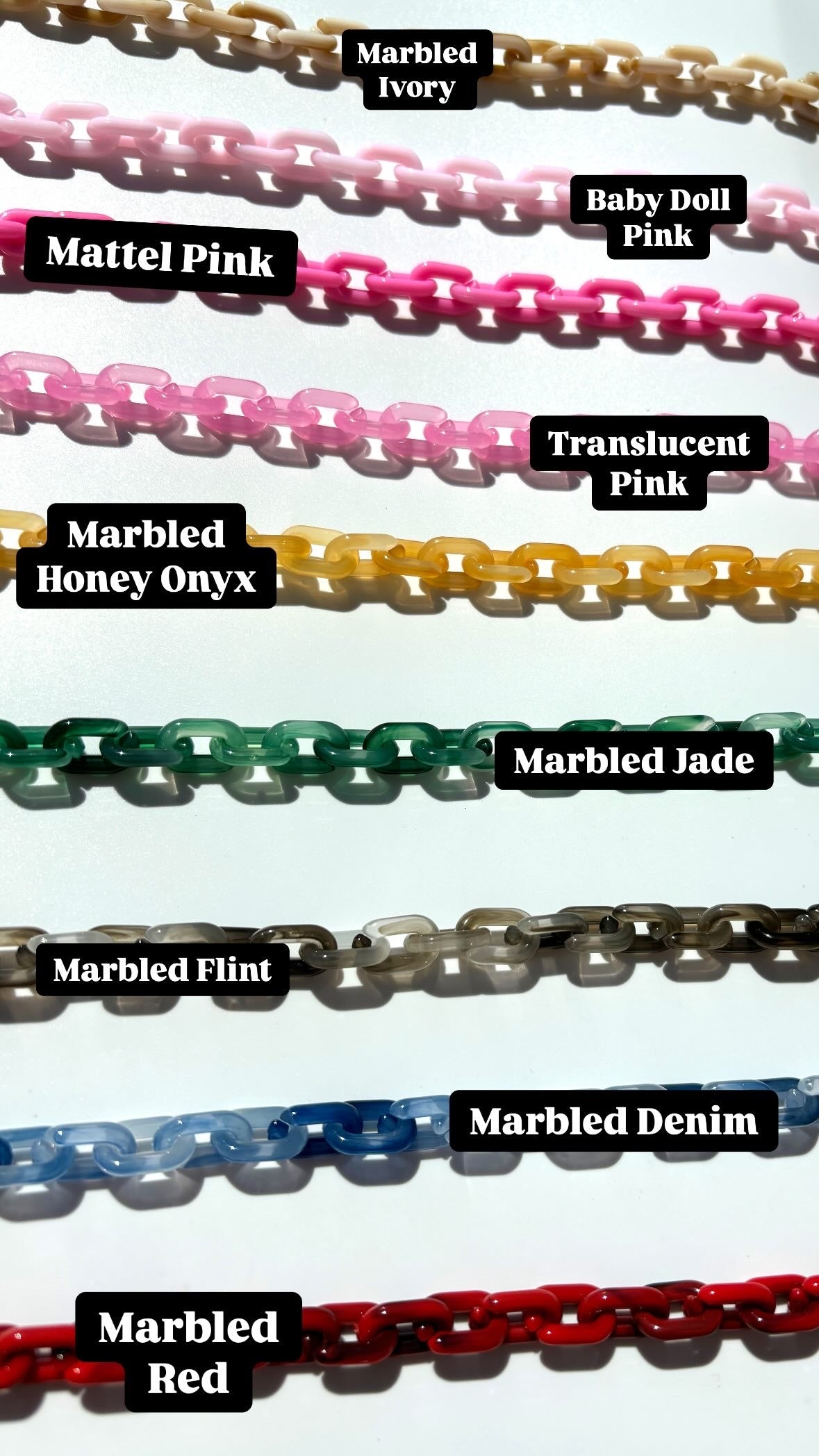 Marbled Ivory Acrylic Chain