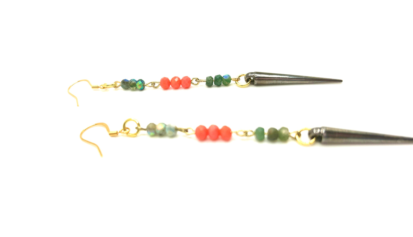 Horn Beaded Earrings