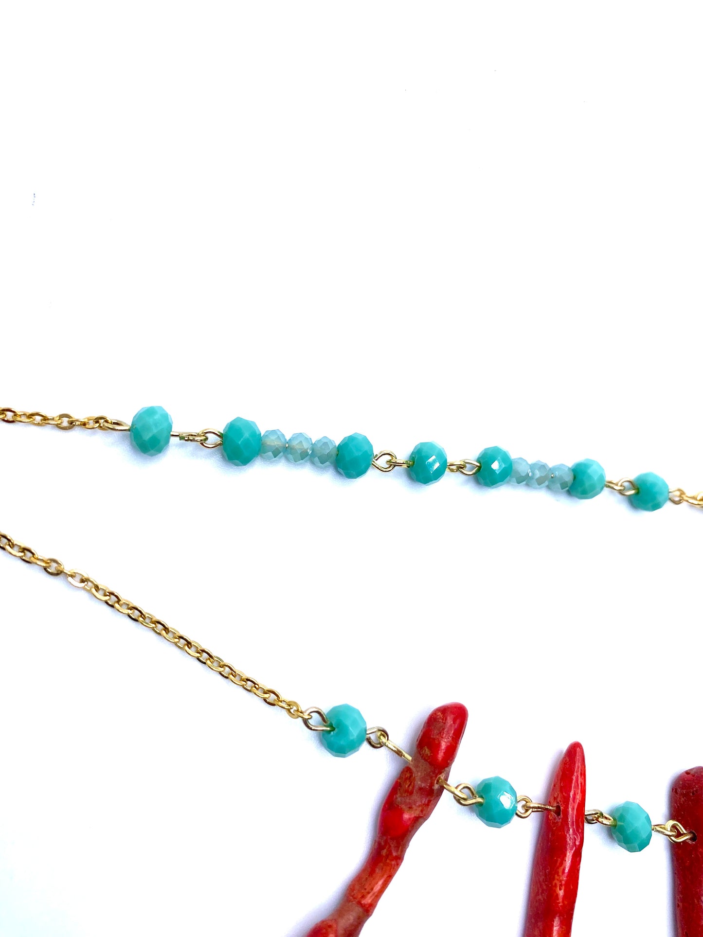 Hand Pinned Coral Necklace