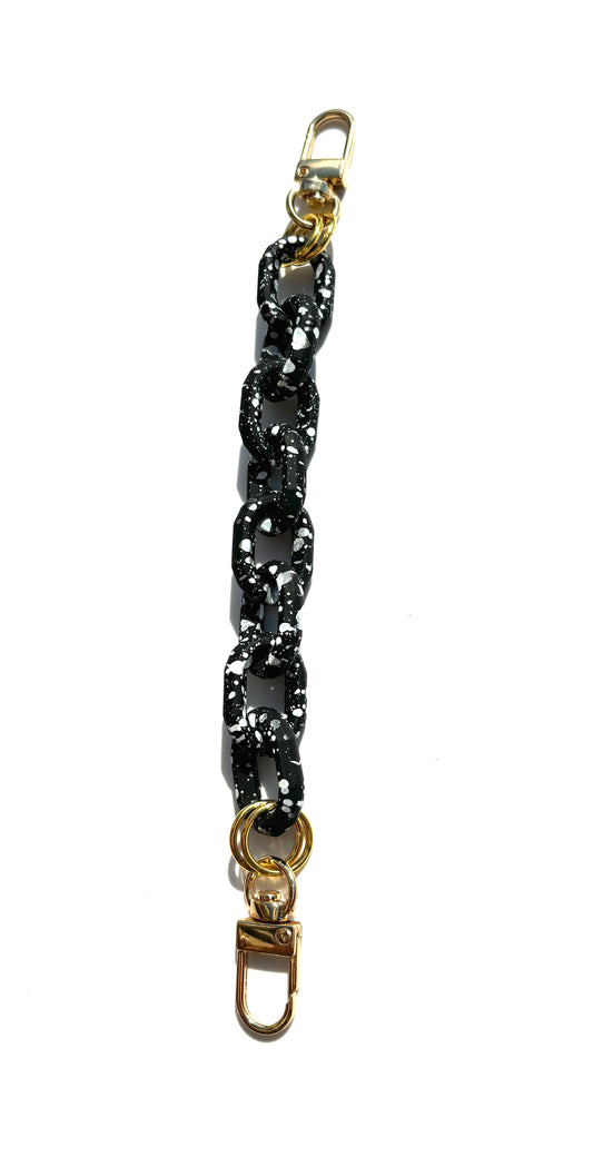 Black with White Speckled Acrylic Chain