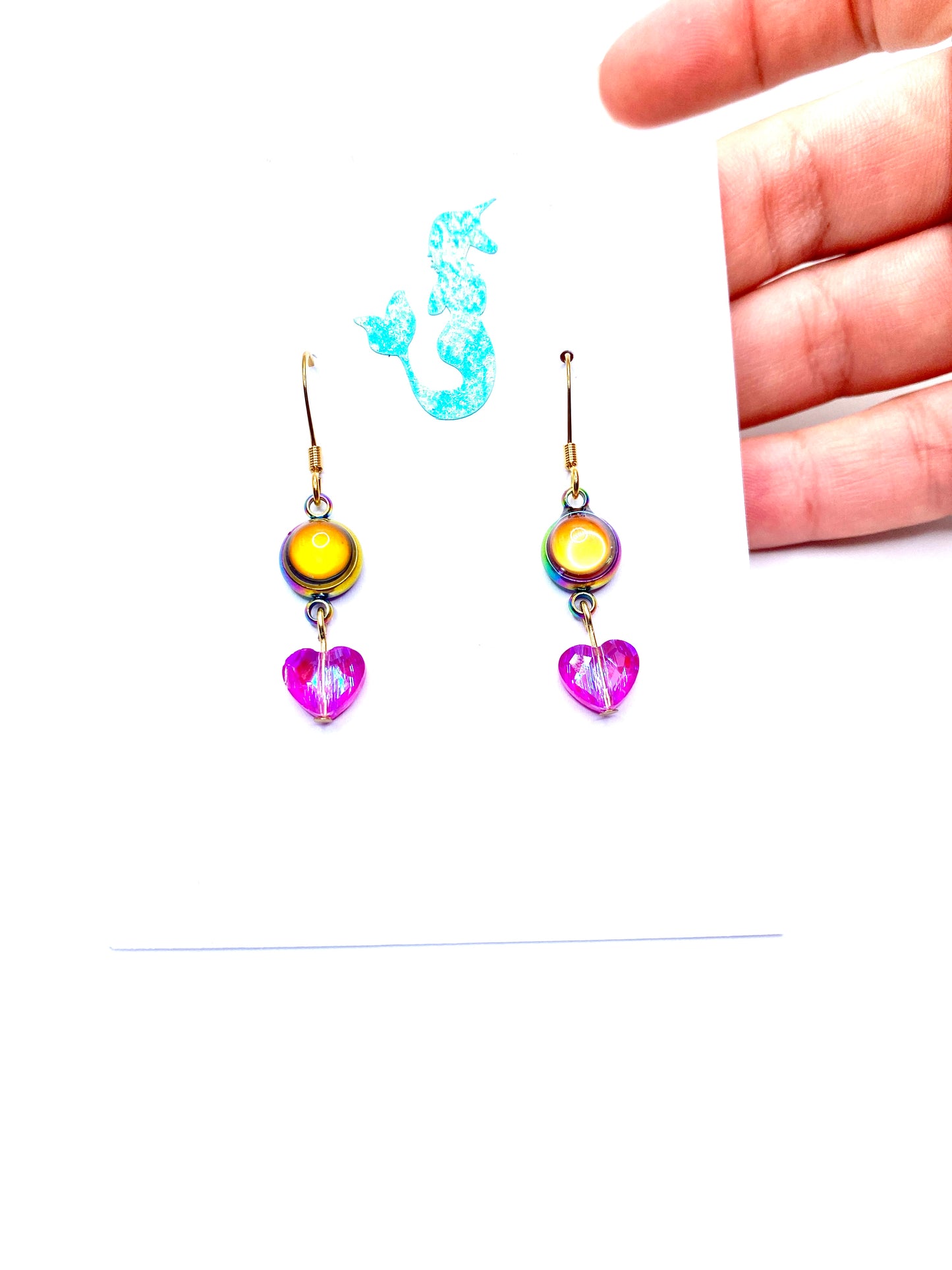 Mood Crystal Heart Earrings