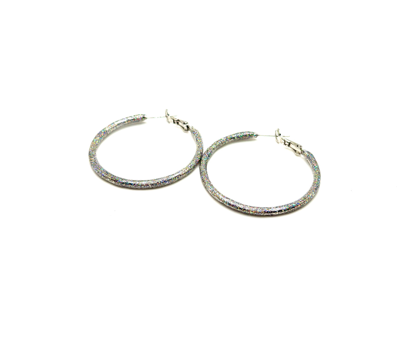 Sterling Silver Kaleidoscope Sparkle Hoop Earrings