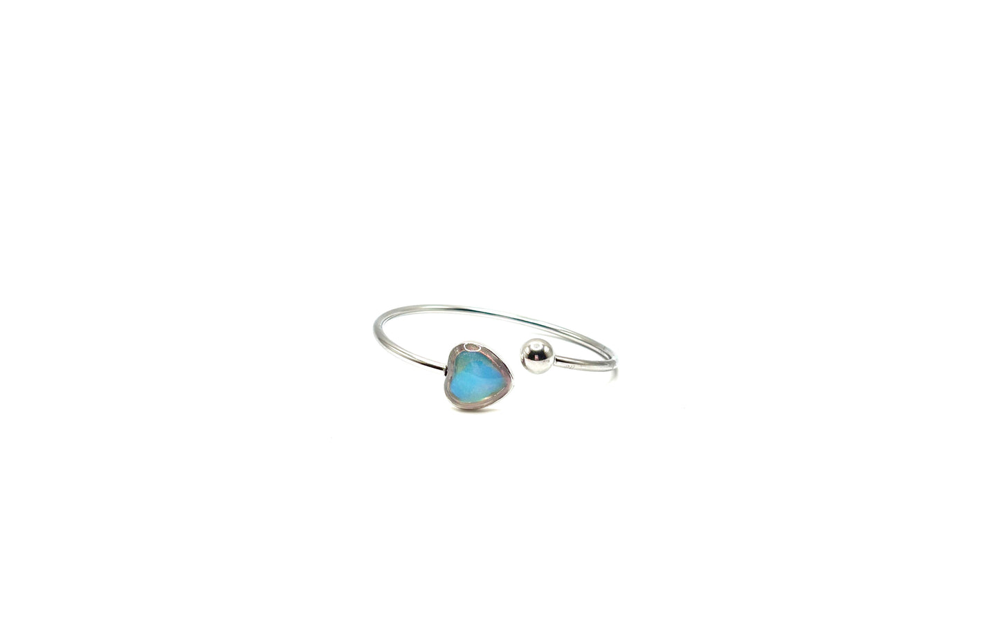 Sparkle Heart Mood Bangle Bracelet