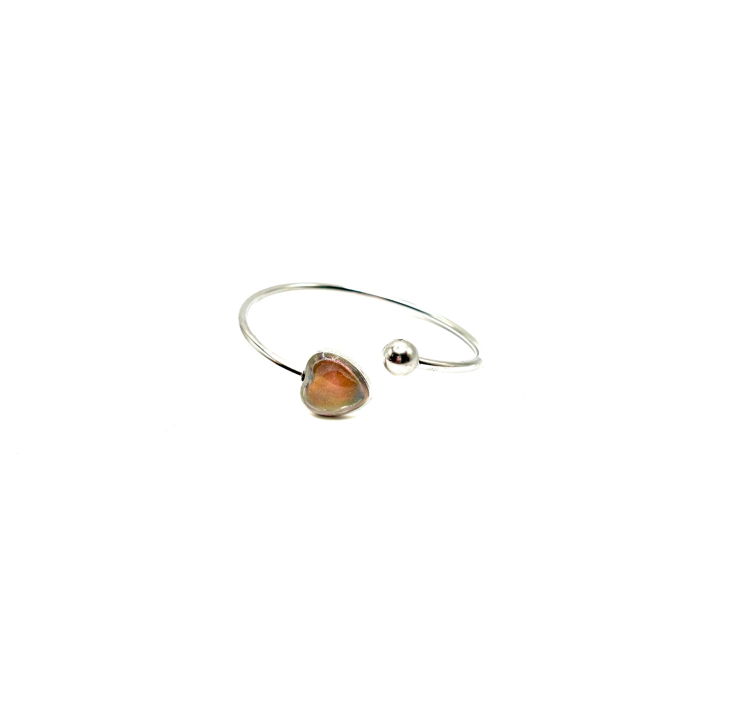 Sparkle Heart Mood Bangle Bracelet