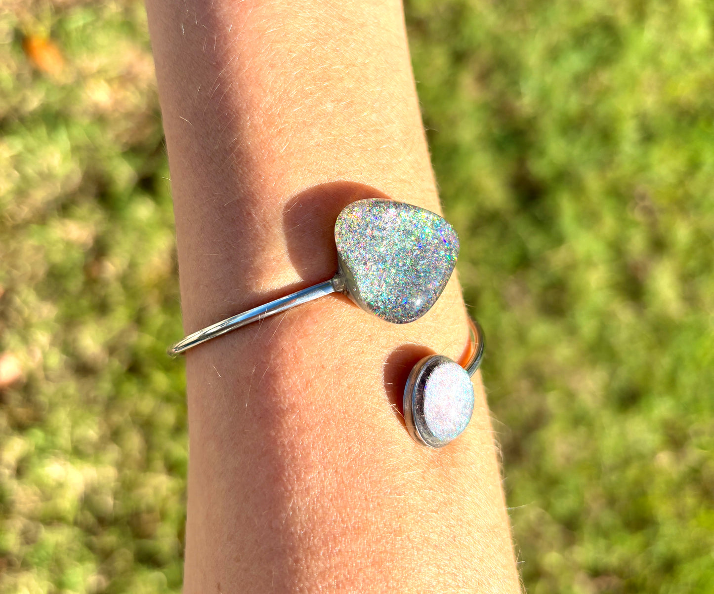 Sparkle Heart Bangle Bracelet